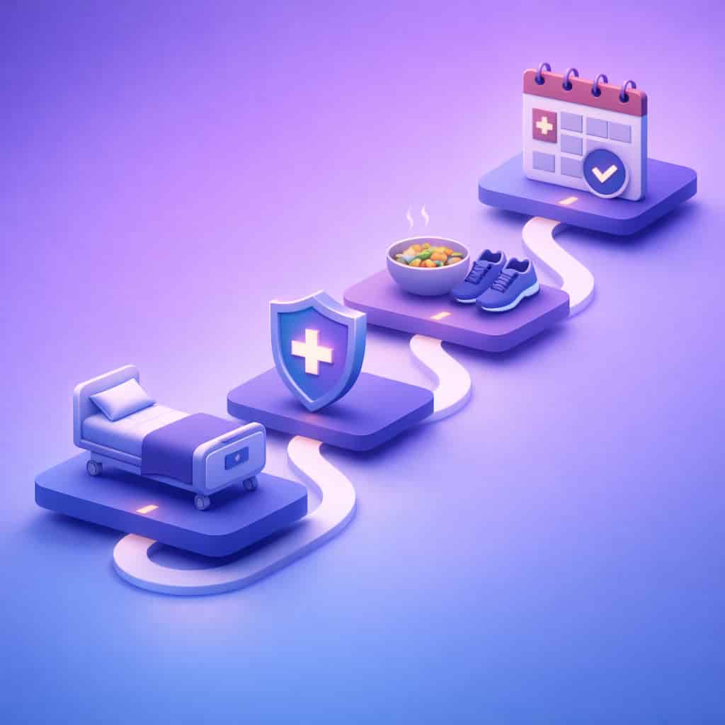 Patient recovering in hospital room